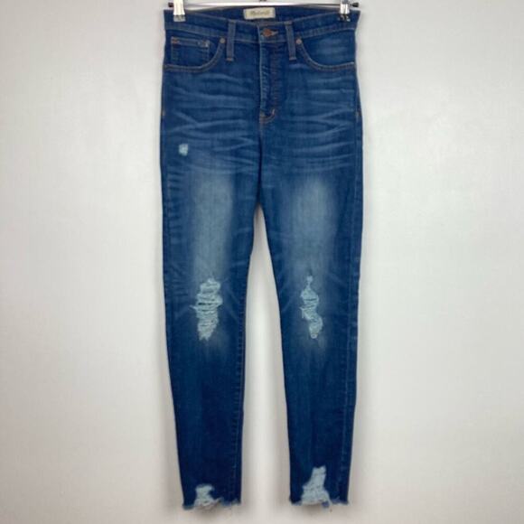 MADEWELL 9" High-Rise Skinny Jeans: Destructed Edition - Size 27 - Picture 6 of 13